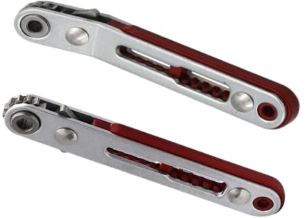 2 x Mini-Ratschenschlüssel-Set, 90 Grad versetzter Schraubendreher-Griff, 16 Zähne, Chrom-Vanadium-Stahl, 1/4 Zoll