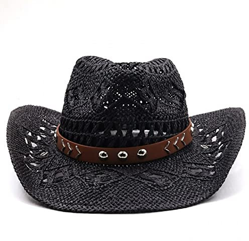 Men Cowboy Hat Cowboy Straw Hat Western Cowboy Hat Wide Brim Sun Hat Handmade Straw Hat Beach Cowgirl Hat