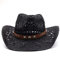 Männer Cowboyhut Cowboy Strohhut Western Cowboy Hut Breitkrempe Sonnenhut Handgefertigtem Strohhut Strand Cowgirl Hut