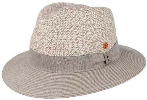 Mayser Mathis Hut Fedora UV-Schutz Packable Made in EU Damen Frühling Sommer grau XL (61-62 cm)