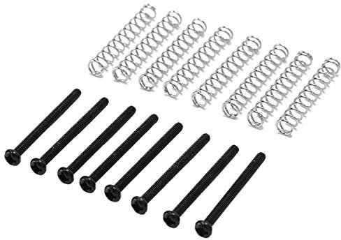 Spactz Humbucker-Schrauben und Federn für E-Gitarre, x 30 mm, Schwarz, 8 Stück