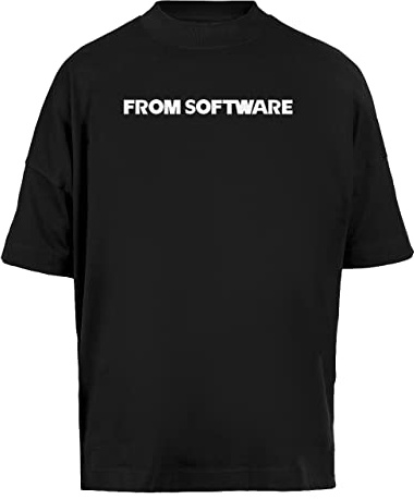 Fromsoftware Unisex Baggy T-Shirt Kurze Ärmel Herren Schwarz Short Sleeves Black
