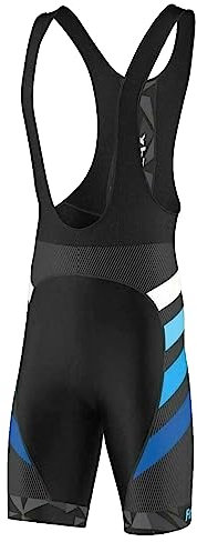 FDX Cycling Bib Shorts Men’s - 3D Gel Padded Bicycle Tights with Mesh Straps, Silicon Leg Grippers - Breathable, Quick Dry Summer Classic Racing Apparel - Better Fit and Performance (Equin Blue-L)