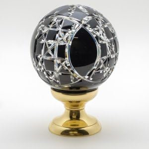 Boule de rampe cristal noir Mousson