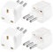 4 Pack Italy Plug Adapter UK to Italy Plug Adapter Travel Adaptor UK to Italian Converter Power Adapter for Italy Chile Maldives San Marino Vatican CityUruguay Syria (White)
