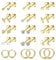 FIOROYAL 15Pairs Gold Stud Earrings for Women Surgical Steel Hypoallergenic Earrings 14K Gold Plated Flat Back Earrings Set Tiny Moon and Star Earrings Helix Cartilage Hoop Earrings for Women