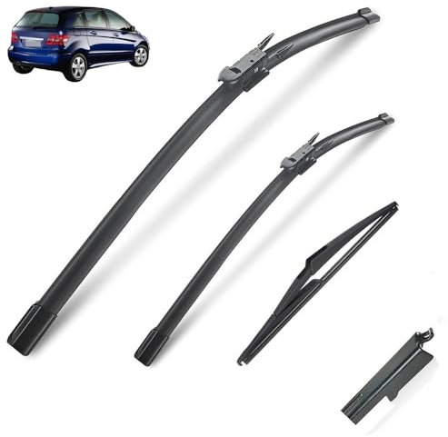 Limpiaparabrisas compatible con Mercedes Benz Clase B W245 2005-2011 B Klasse Sport Parabrisas delantero trasero B200 B180 B160 B170 2006 (Color : Front Rear, Size : LHD)