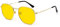 WDZAYXC Mode polygonale Sonnenbrille für Damen und Herren,Leicht Metallrahmen Brille，UV400 Schutz(Gold/Gelb)