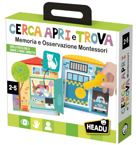 Headu Suchen Sie öffnen und Finden Montessori Speicher und Beobachtung für die Kleinen It57168 Lernspiel für Kinder 2-5 Jahre