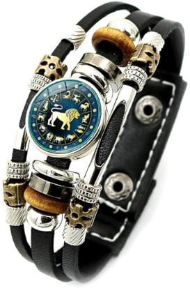 Zodiac Bracelet For Men Women,Luminous Handmade Multi-Layered Beaded Bracelet,Zodiac Signs Bracelet Star Sign Constellation Capricorn Scorpio Libra Horoscope Bracelet Gifts,Leo,20.5Cm