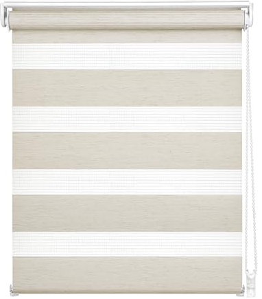 Easydeco - Estor Enrollable Noche y día Mini con opción Easyfix sin Necesidad Taladro Lino 42 x 190 cm