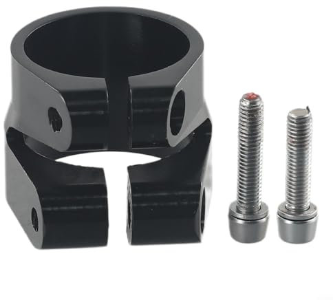 Zoegneer Sattelstützenklemme aus Aluminiumlegierung, groß, doppellagig, für Fahrrad, 31,6 mm/34,9 mm, Schwarz