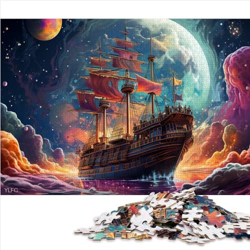 Puzzles Geschenk Galaxie Piratenschiff 1000 Teile Puzzle für Erwachsene Kinder 100% recycelter Karton für Erwachsene Kinder Familienspaß Puzzles 1000 Teile (26 x 38 cm)