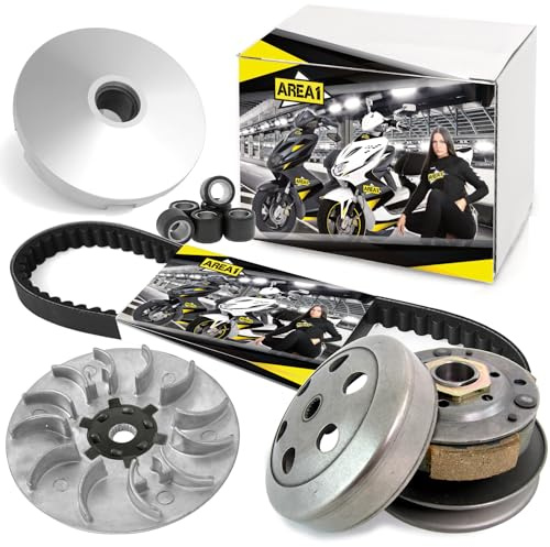 Area1 Set variomatic di ricambio + trasduttore + cinghia trapezoidale per 50cc/2T con Peugeo. Cilindro Sdraiato Compatibile con Speedfight 3 Speedfight 4 Jetforce Citystar Django Elystar Ludix Kisbee