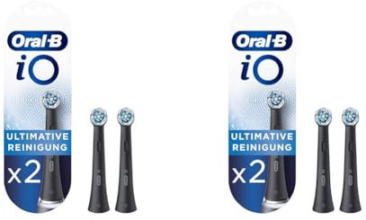 Oral-B iO Ultimative Reinigung Aufsteckbürsten für elektrische Zahnbürste, 2 Stück, Zahnreinigung mit iO Technologie, Zahnbürstenaufsatz für Oral-B Zahnbürsten, schwarz (Packung mit 2)
