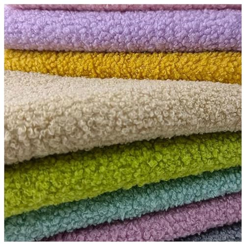 Tessuto in Pile Polare Sherpa Pelliccia Sintetica Morbido e Riccia Tessuto in Finta Pelle di Pecora Effetto Pelliccia per Costumi, Cucite, Tappetini, Decorazione, Coperture, 50x170cm(Color:Cream)