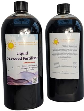 Generic Highly Concentrated Seaweed Fertiliser 1L | Powerful plant supplement for strong Foliar, Root & Produce growth | Indoor & Outdoor Use | Enriched with Essential Minerals & Nutrients
