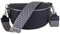 MIRROSI® Bauchtasche Damen, Echtleder, Made in Italy, Umhängetasche, Brusttasche, Crossbody Bag (1 Tasche & 2 Gurte) (Navy (Flecht), Große Tasche (28x18x9cm))
