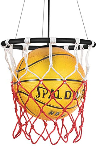 Hnexsei Moderne Glas Pendelleuchte Basketball Pendellampe Kronleuchter für Küche Schwarz Metall und kreative Lampenschirm Leuchte Deckenleuchte