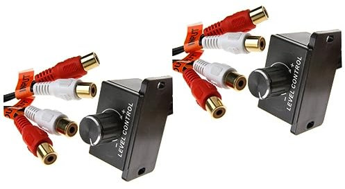 TINEASUR 2pcs Remote Level Control Car Audio Accessories Volume Control Knobs Car Stereo Amplifier Speaker Control Bass Speaker Subwoofer Car Level Controller for Amplifier Equalizers Cable