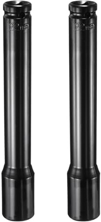 sourcing map Lot de 2 douilles à choc carrées profondes de 1,27 cm par douille métrique à 6 pans de 22 mm 200 mm extra longue en acier à haute teneur en carbone pour réparation d'écrous hexagonaux,