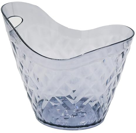 Flaschenkühler diamant style, Champagnerkühler TradiNB, Kühler von Wein, Sekt, Champagner oder Softdrinks, Getränkekühler, Party, Hochzeit, Club, Maße: ca. 28 x 25 cm (Grau)