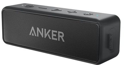 Soundcore by Anker 2 Bluetooth Lautsprecher, 12W verbesserter Sound, IPX7 Wasserbeständigkeit, 24 Stunden Spielzeit, Schwarz