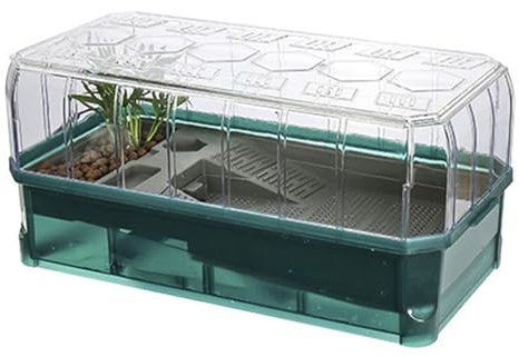 Terrarium Schildkröte - Schildkröten Terrarium Zubehör Wasserschildkröten Aquarium Komplettset mit Deckel | Wasserfiltration im Kreislauf | Terrarien für Reptilien & Amphibien | Turtles-Tank Acryl(Gre
