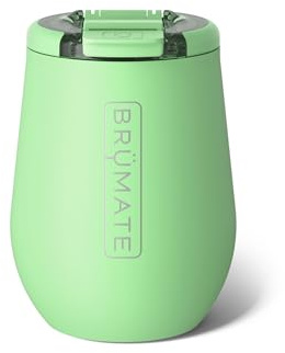 BrüMate Uncork'd 14oz 100% Leakproof Insulated Wine Tumbler | Locking Lid | Insulated Stainless Steel Wine Glass | Perfect for Travel & Outdoors | BPA-Free (Kiwi)