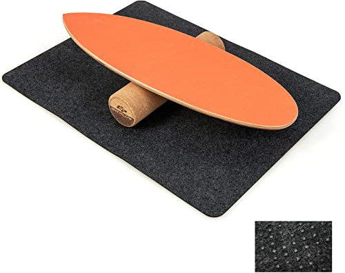 GOPLUS Balance Board Holz rutschfest, Indoor Surfboard Trickboard mit Rolle, Gleichgewichtsboard für Erwachsene, Balance Trainer Wackelbrett für Fitness Zuhause