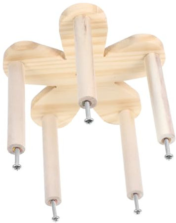 VANZACK Vogelspielzeug Holzspielzeug Für Papageien Und Wellensittiche Rotierendes Perch-Wheel Zur Aktivitätssteigerung Im Käfig Sicher Und Installieren