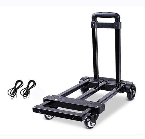 KYRRXLDM Luggage Sack Trolley,Lightweight Hand Truck,Rolling Trolley Cart,Folding Transport Cart with Expandable Handle and Base Plate