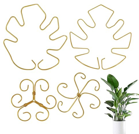 Halterung für Monstera – Rankhilfe in Monstera-Form, Stabilisator, wiederverwendbar, aus Metall, 4 Stück, für Gewächshaus, Orchidee, Präsentation von Klettergemüse