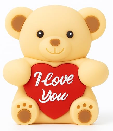 Ulticool – Clé USB en forme de nounours 8 Go avec cœur – I Love You – Design romantique pour hommes, femmes, petit(e) ami(e) – Saint-Valentin, anniversaire, anniversaire de mariage – Ulticool - Beige
