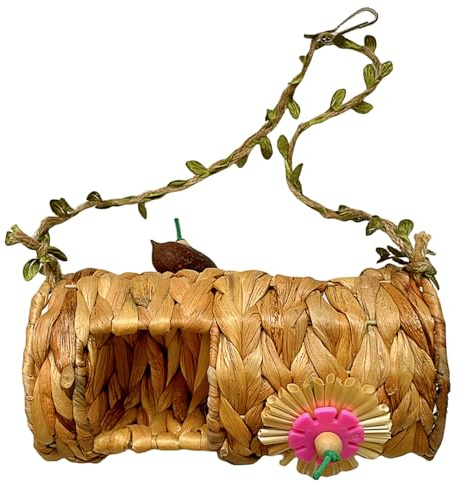 Natural Straw Hamster Cage Tunnel House Pet Straw Nest Parrot Grass Bed For Hamster Hedgehogs Guinea Pigs Bird Connector Tunnels And Tubes Bed