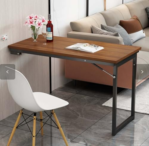 Klappbarer Wandtisch & Wandschreibtisch, multifunktionaler Wandklapptisch – for Küche, Esszimmer, Homeoffice, Wohnzimmer | Platzsparender, klappbarer Schreibtisch(Xiate Walnut,100 x 60 x 75 cm)