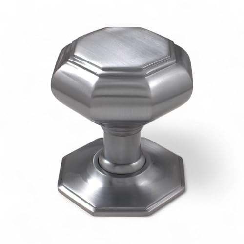 AB Hardware Very Large Satin Chrome Octagonal Centre Door Knob Dummy Pull Front Back Solid Quality