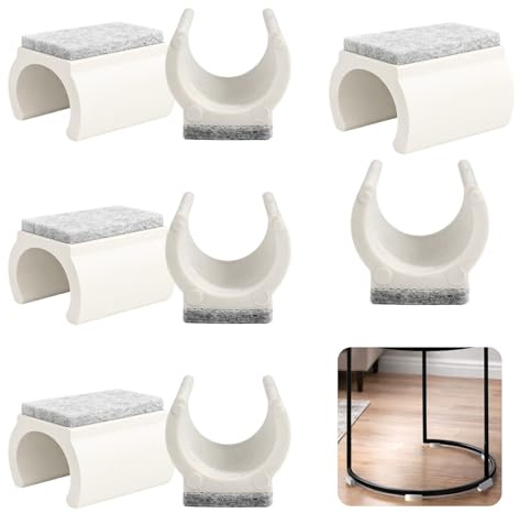 16 Stück Stuhlgleiter Freischwinger 24–25 mm, Filzgleiter für Schwingstühle mit schwarzem Kunststoff, Klemmschalengleiter & Möbelgleiter mit Filz, Bodenschutz für Parkett, Laminat & Fliesen