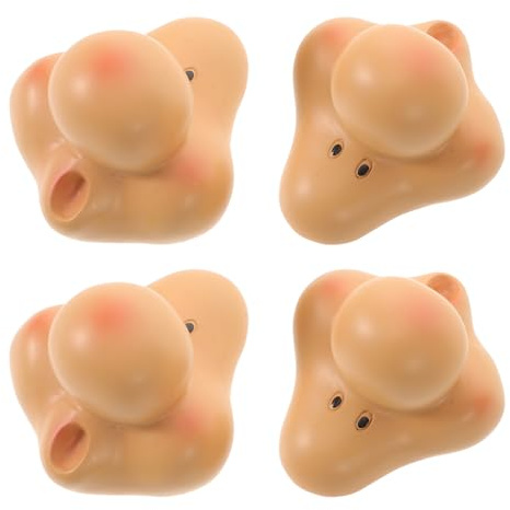 Lurrose 4 Stück GNOME Gesichtsset aus Kunstharz für Zwergenpuppen