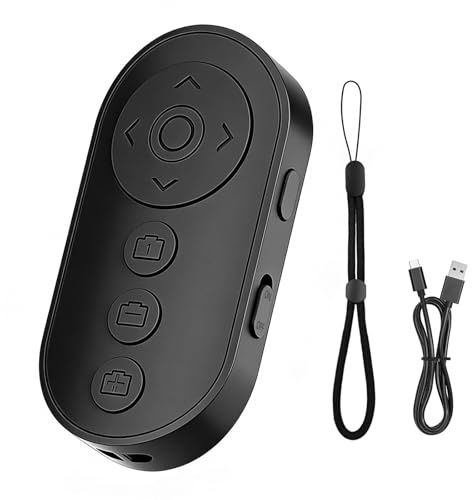 Telecomando Wireless,Mini Telecomando con Zoom e Controllo Foto/Video Telecomando Page Turner Bluetooth,Wireless per Fotocamera Portatile Pulsante di Scatto Compatibile con iOS e Android