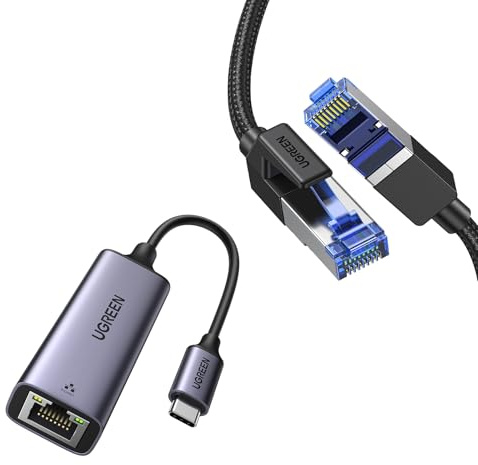 UGREEN Cable de Red Ethernet Cat 8 LAN 40Gbps 2000MHz Trenzado con Conector RJ45, Compatible con Steam Deck PS5 PS4 Xbox X/S PC TV Box Router Servidor NAS, 2 Metros