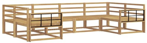 vidaXL Outdoor-Sofagarnitur 6 pcs Weiß Massivholz Akazie, Akazienholz Lounge Set für draußen, modernes Gartenmöbel, wetterfest und stylisch für deinen Garten
