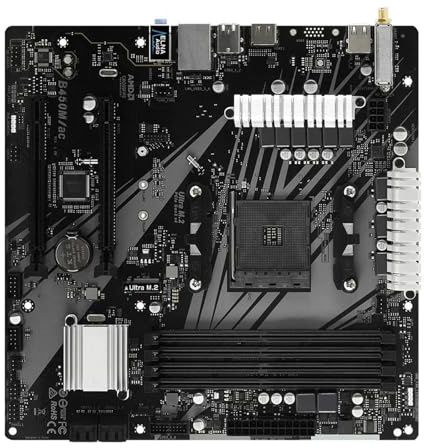 Schede madri Fit For ASRock B450M B450M/ac Memoria DDR4 a doppio canale AM4 M.2 NVME (supporta CPU Ryzen 5 5600 5600G R7 5700X3D)
