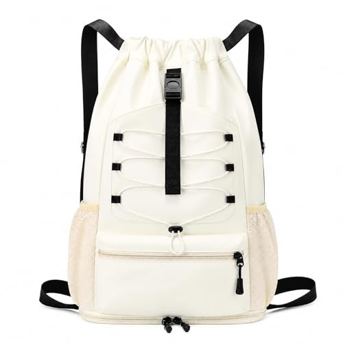 Quintrost Mochilas de Cuerdas Impermeable Bolsa de Deporte, Gran Capacidad Nylon Mochila de Gimnasio con Cordón para Hombre Mujer, Gym Bag de Cincha para Escolar, Senderismo, Casual, Viaje, Playa