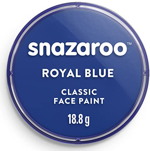 Snazaroo Royal Blue Make-Up (18 ml) - Classic Face Paint, Perfect for Parties, Cosplay, Animals Events, Carnival, Halloween, & More