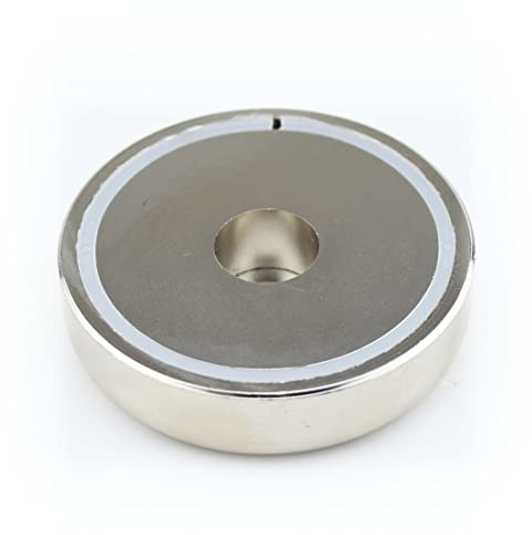 2 Neodym Flachgreifer Topfmagnete mit Zylinder-Bohrung Ø60x15 mm N35 Magnet zum Verschrauben - Haftkraft 100 kg / 1000 N