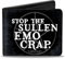 Buckle Down unisex - erwachsene Wallet Stop The Sullen Emo Crap/pentagram Black/grays/white Zweifalten-Geldbörse - mehrfarbig -