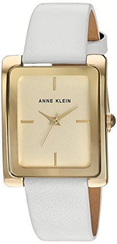 Anne Klein Women's Leather Strap Watch White/Gold