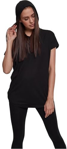 Urban Classics Women's Ladies Sleeveless Jersey Hoody T-Shirt, Black, M