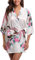 Uniquestyle femme kimono robe de nuit peignoir satin Fleurs Paon v¨ºtements chemise de nuit?white XL